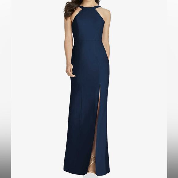 Dessy Collection Dresses & Skirts - Dessy Collection NWT High Neck Backless Crepe Trumpet Midnight Gown Size 16